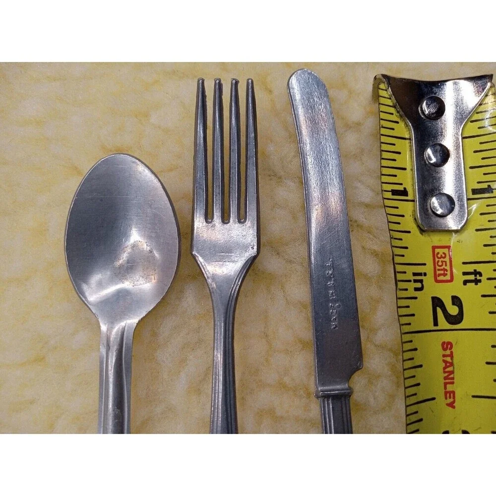 Lot of Childrens Vintage Silverplated Knife,  Fork, and Spoon MADE IN USA